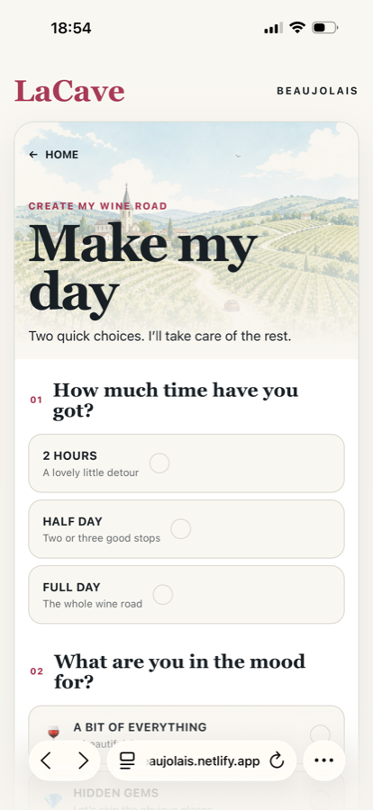Make my day i La Cave Beaujolais